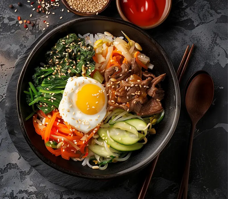 Iron Plate Bibimbap* (Vegetarian)